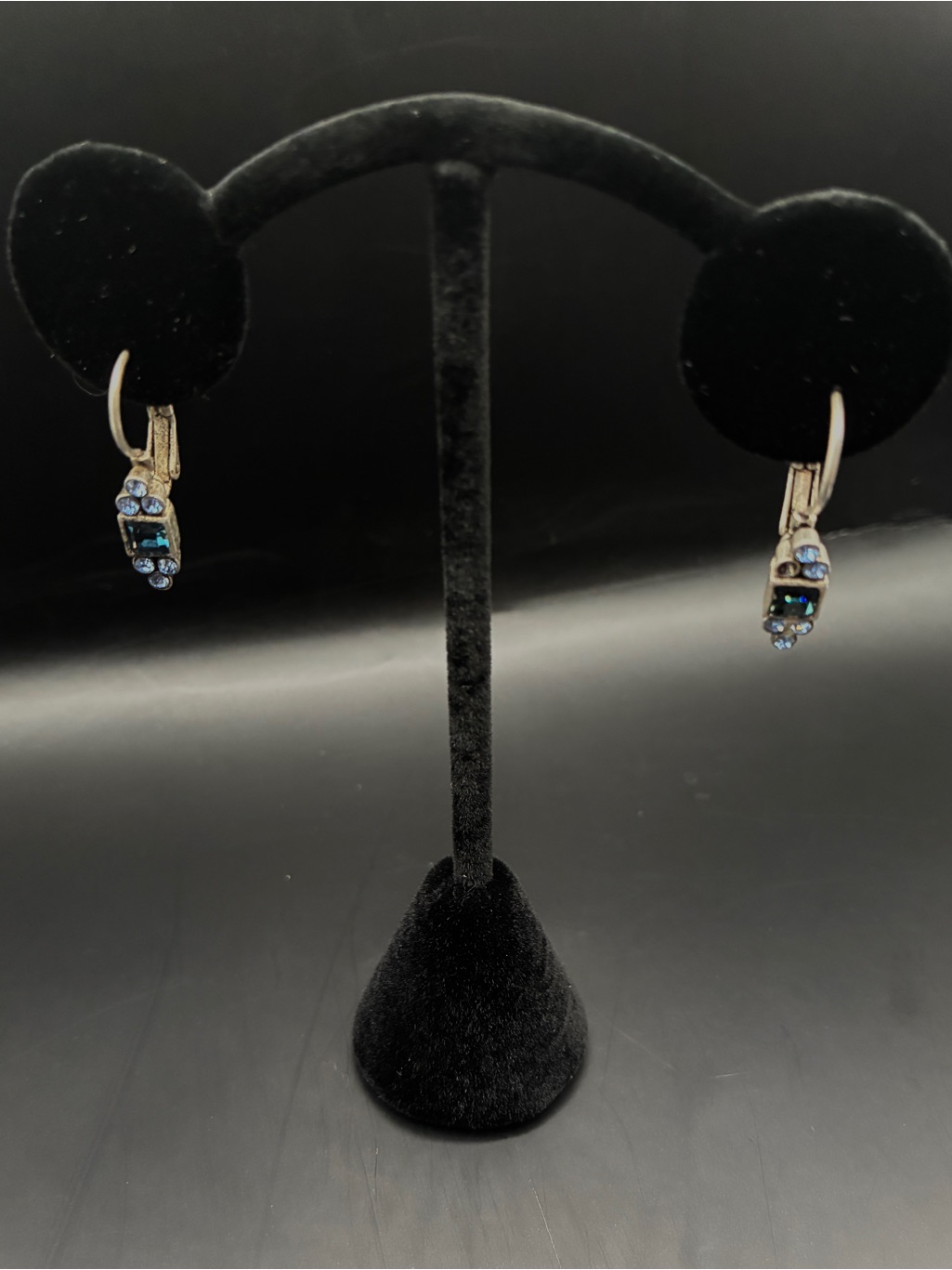 Dangle/Drop Crystal & Silver Tone Earrings